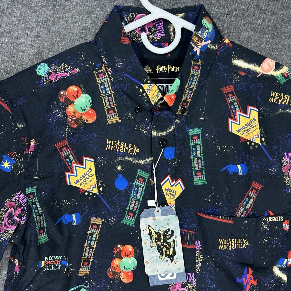RSVLTS Harry Potter Weasleys Wizard Wheezes KUNUFLEX Button Up Shirt‎ Adult XS